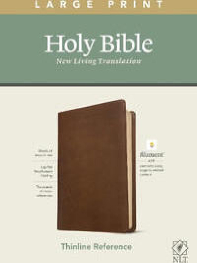NLT Large Print Thinline Reference Bible, Filament Enabled Edition (Red Letter, Leatherlike, Rustic Brown)