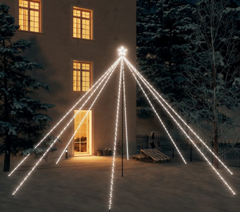 Juletrelys innendørs utendørs 800 LED kaldhvit 5 m