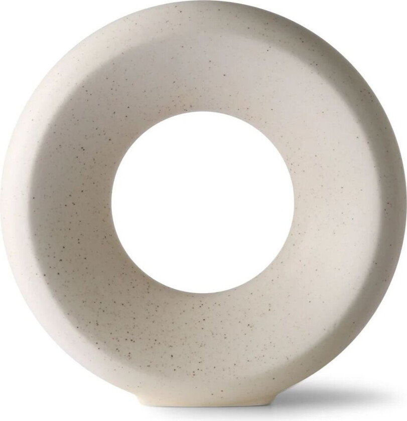 Circle vase M 24,5 cm White speckled