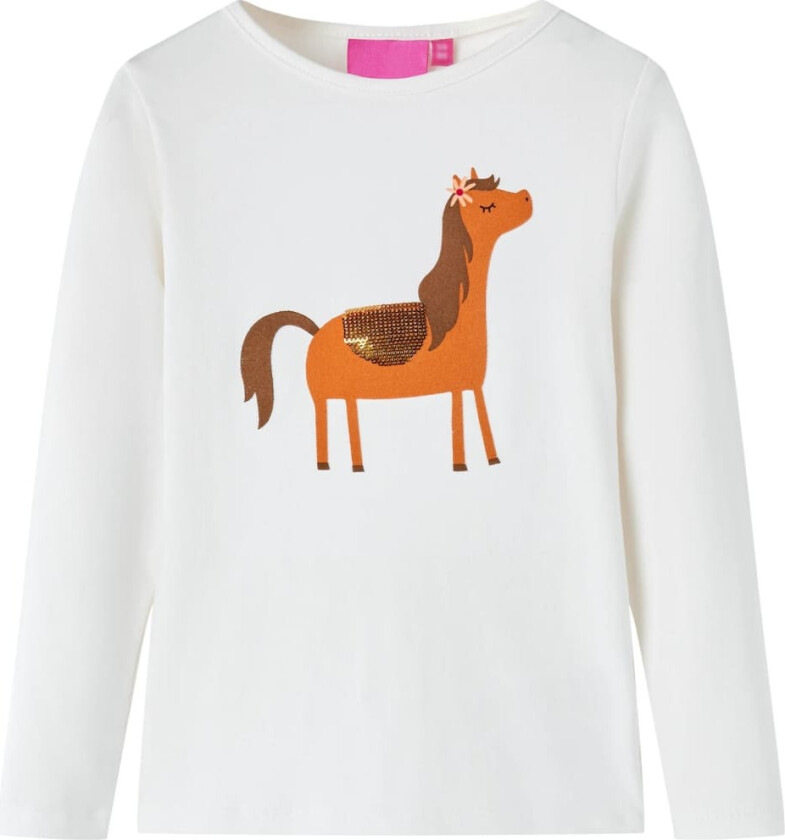 T-skjorte for barn med lange ermer ecru 128