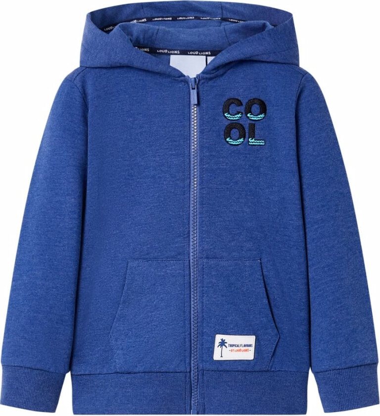 Hettegenser for barn med glidelås mørkeblå melert 92