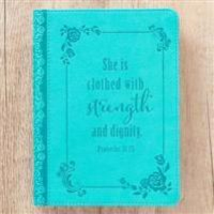 Christian Art Gifts Classic Handy-Sized Journal Strength and Dignity Proverbs 31 Woman Bible Verse Inspirational Scripture Notebook W/Ribbon, Faux Lea