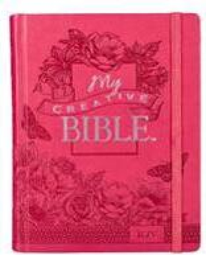 KJV Holy Bible, My Creative Bible, Faux Leather Hardcover - Ribbon Marker, King James Version, Pink Floral W/Elastic Closure