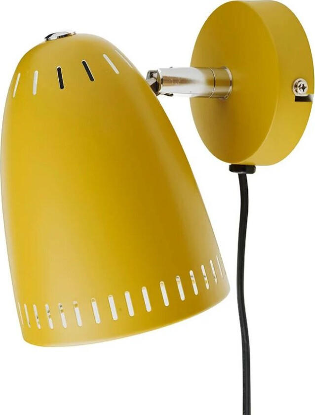 Dynamo vegglampe kort arm Matt mustard