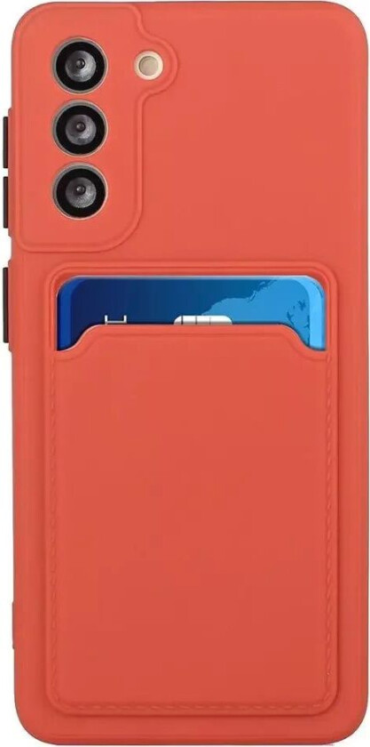 Samsung Galaxy S23+ (Plus) Fleksibelt Plastdeksel med Kortholder - Rust Rød