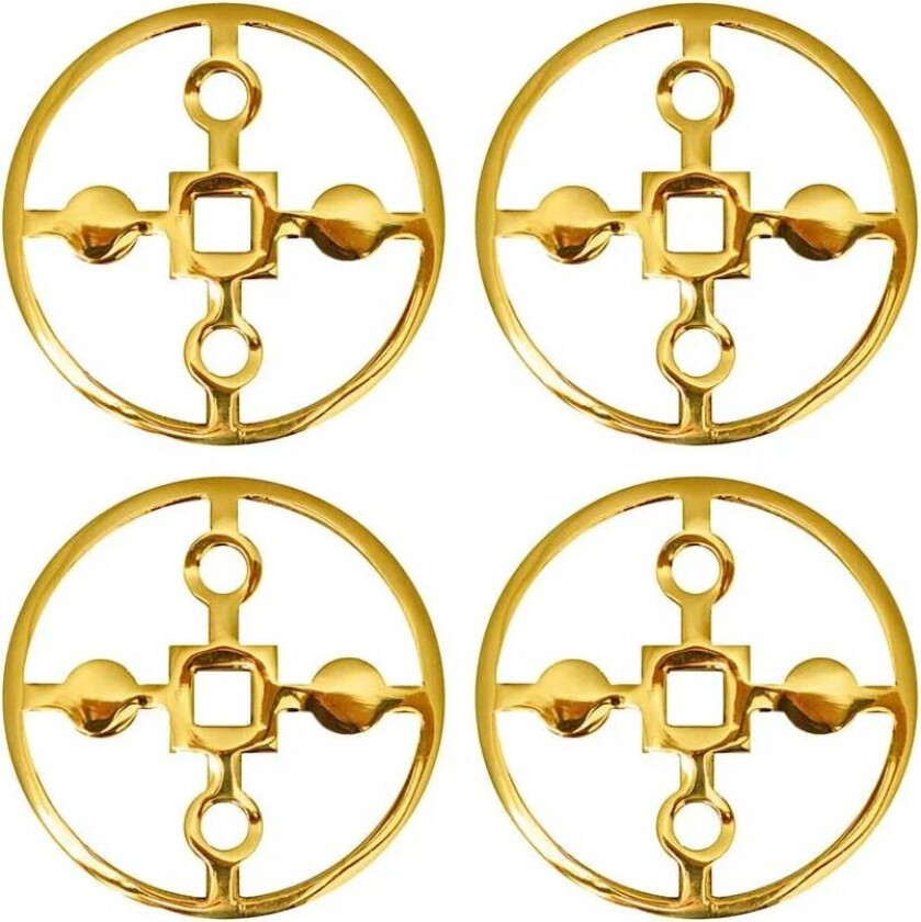 Anima Gemella glassunderlag 4-pakning Solid messing