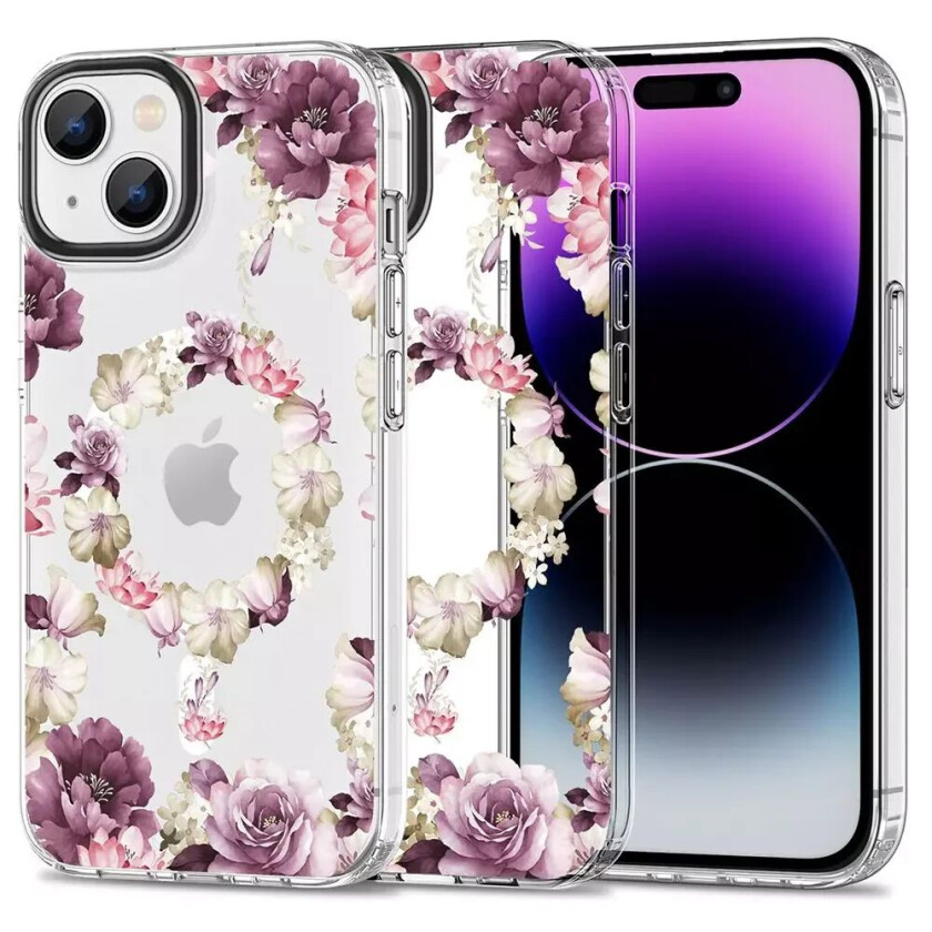 Tech-Protect iPhone 15 Tech-Protect MagMood Deksel - MagSafe Kompatibel - Rose Floral