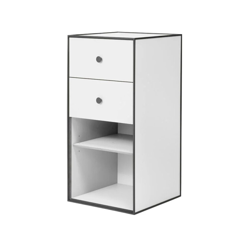 Frame 70 oppbevaring white, 2 skuffer, 1 hylleplate
