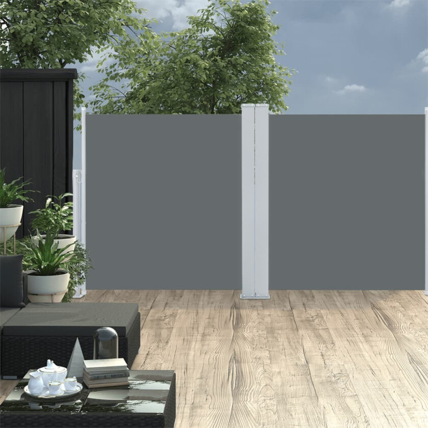 Bilde av Uttrekkbar sidemarkise 120x600 cm antrasitt