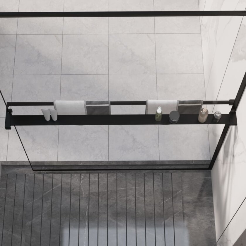 Bilde av Dusjhylle for dusjvegg svart 115 cm aluminium