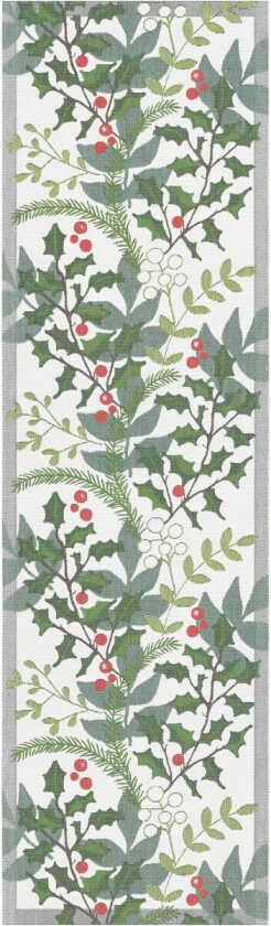 Julia bordsløper 35x120 cm Hvit-grønn