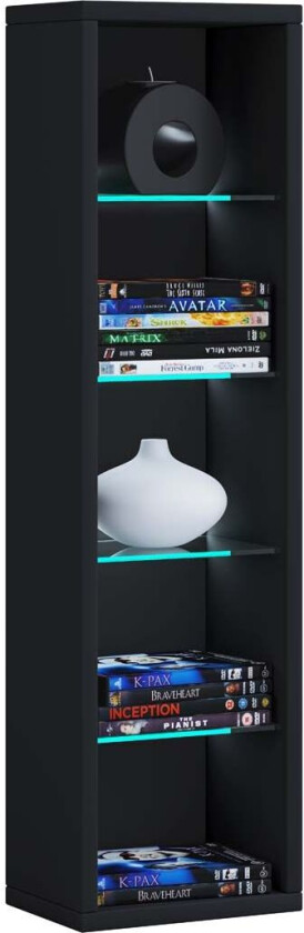 RasitoL hylle vegghengt 5 hyller svart.