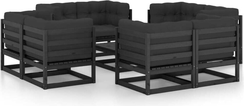 Hagesofagruppe med puter 9 deler heltre furu