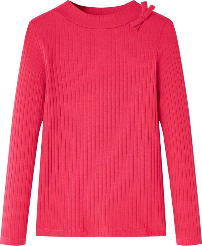 T-skjorte for barn med lange ermer knallrosa 116