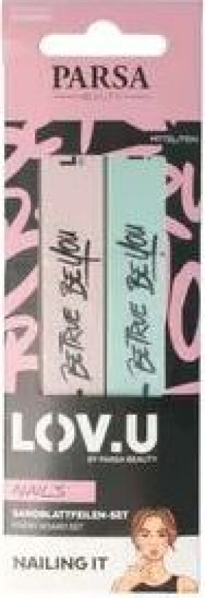 LOV.U Nail File Set Mint & Pink