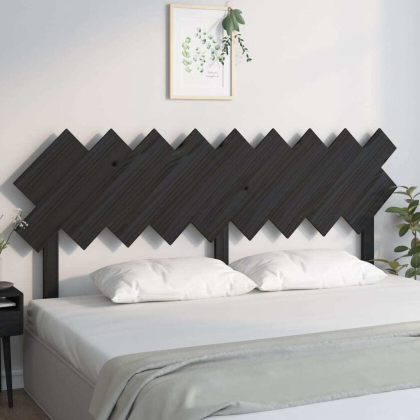 Sengegavl svart 178x3x80,5 cm heltre furu