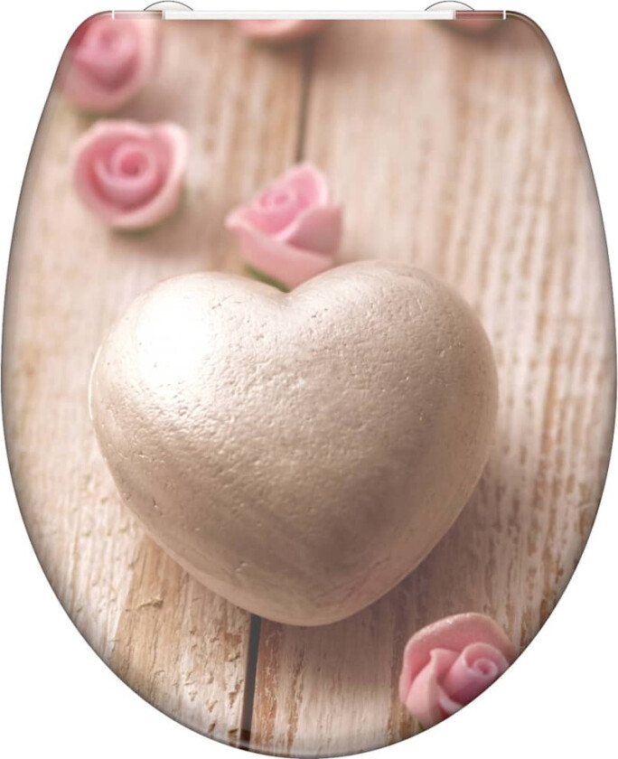 Toalettsete duroplast myk lukkefunksjon ROMANTIC trykk