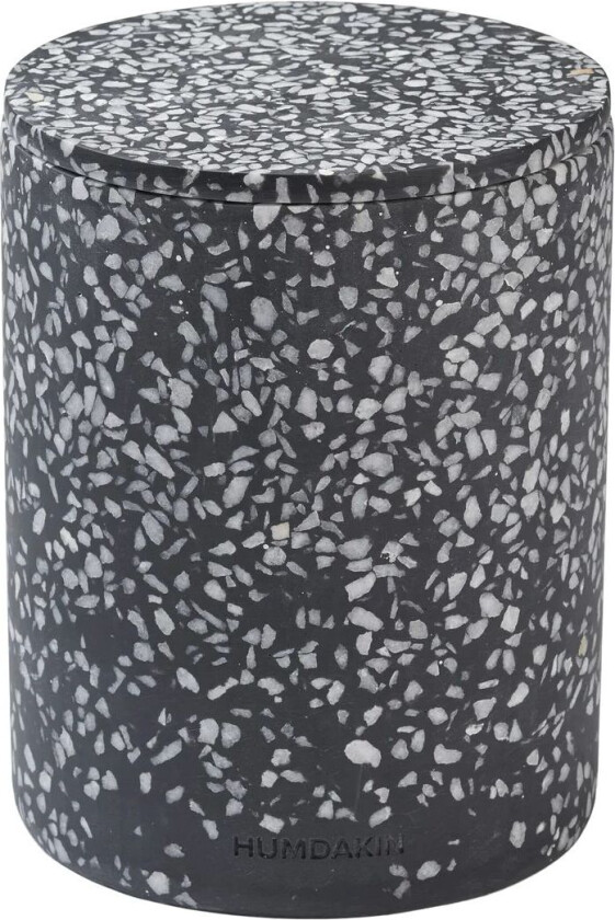 Terrazzo vase med lokk Ø13 cm Black