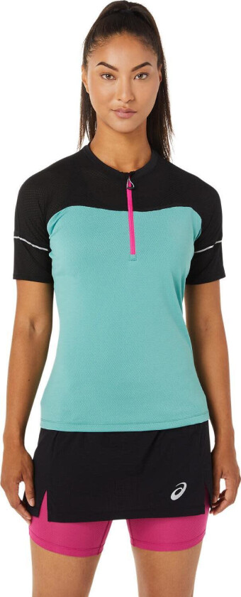 Asics Women's Fujitrail Top XS, Sage/Performance Black