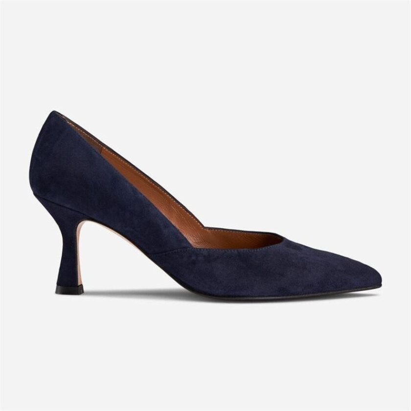 Carla Pumps - Velour Marino Blå