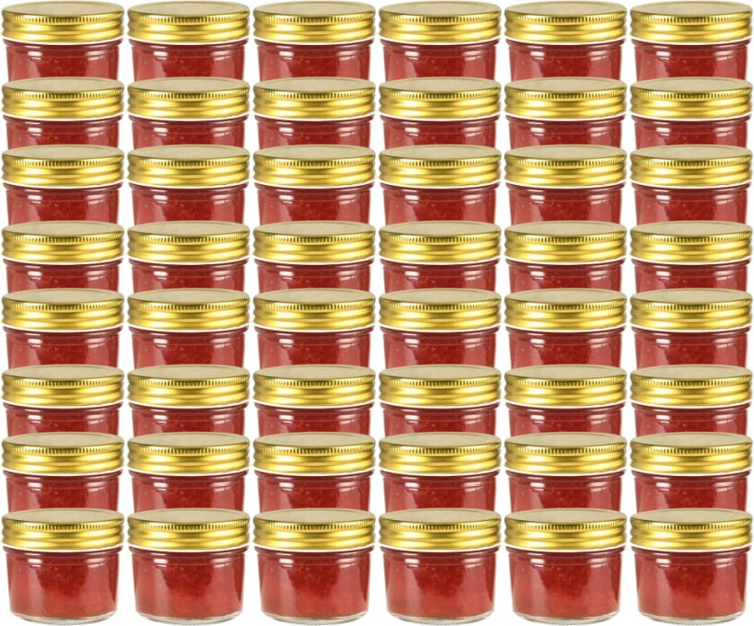 Syltetøyglass med gullokk 48 stk 110 ml