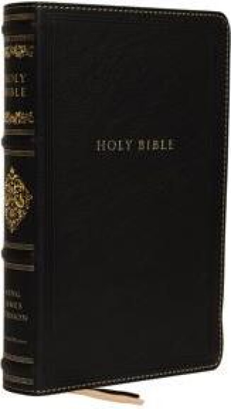 KJV, Personal Size Reference Bible, Sovereign Collection, Genuine Leather, Black, Red Letter, Thumb Indexed, Comfort Print