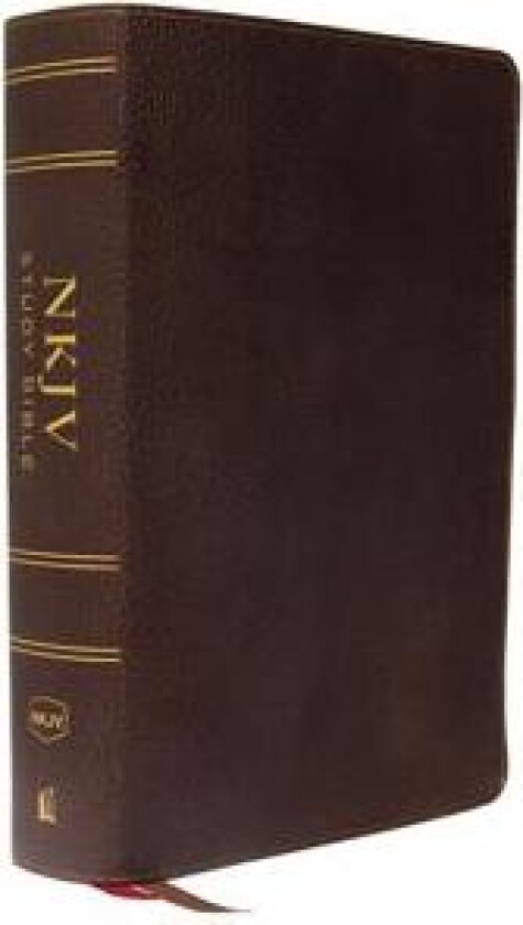 NKJV Study Bible, Premium Calfskin Leather, Brown, Full-Color, Thumb Indexed, Comfort Print