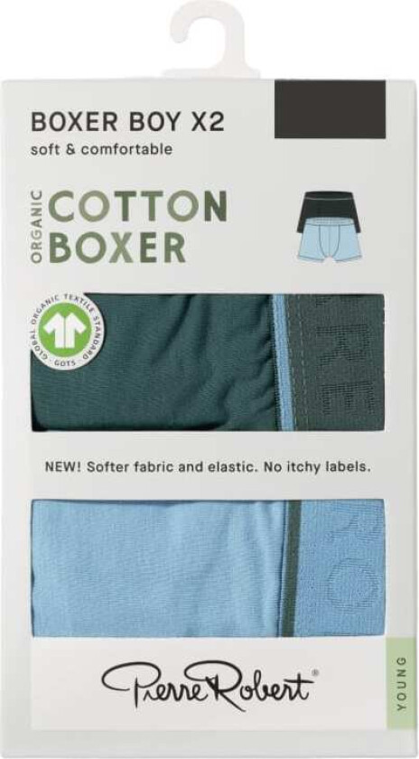 Boxer Cotton Boy Pine-Iceblue 134-140