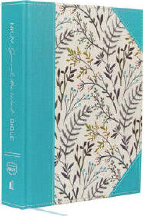 NKJV, Journal the Word Bible, Large Print, Cloth over Board, Blue Floral, Red Letter