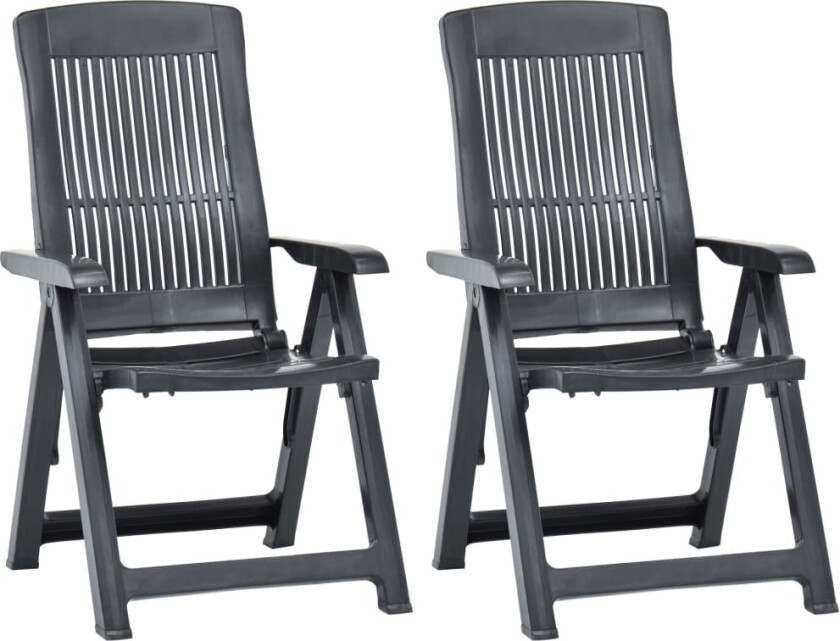 Hagelenestoler 2 stk plast antrasitt