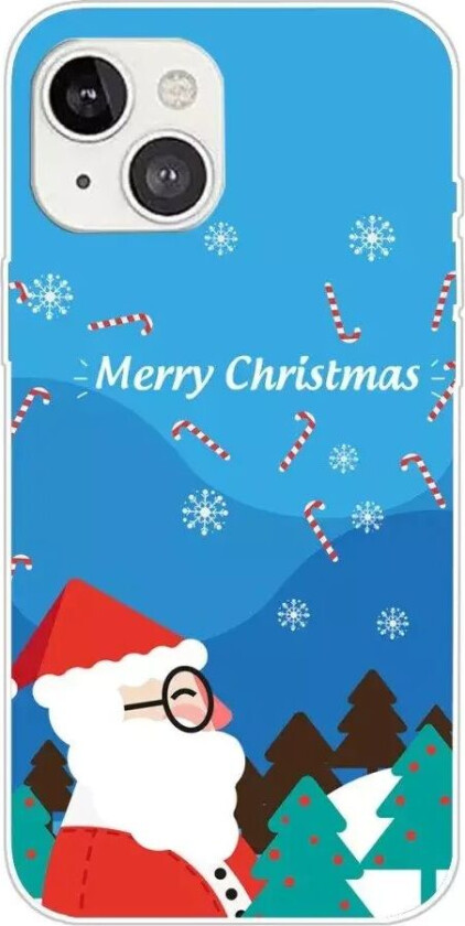 iPhone 13 Fleksibelt Plast Jul Deksel - Merry Christmas - Julenissen i Snø