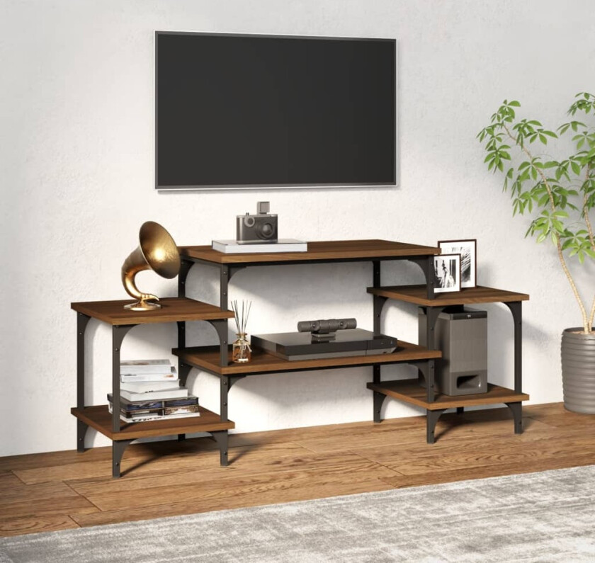 TV-benk brun eik 117x35x52 cm konstruert tre