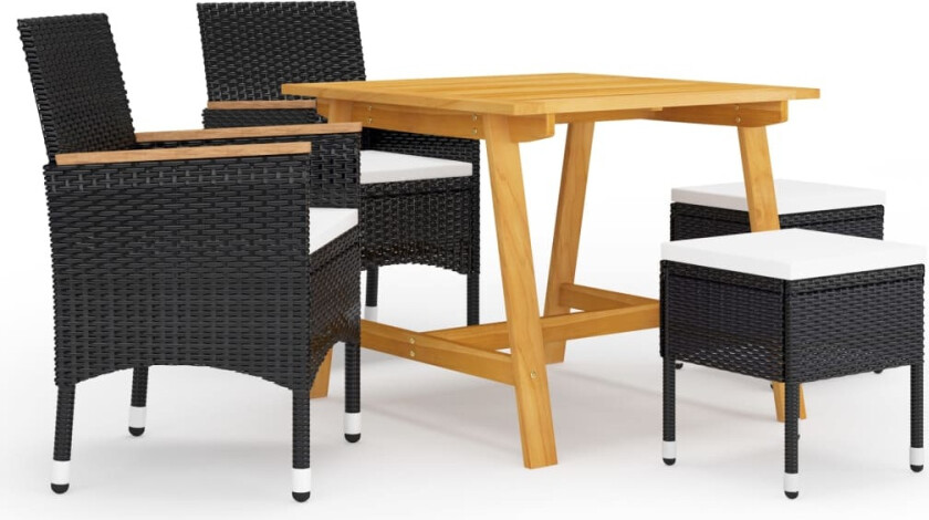 Utendørs spisestue 5 deler svart