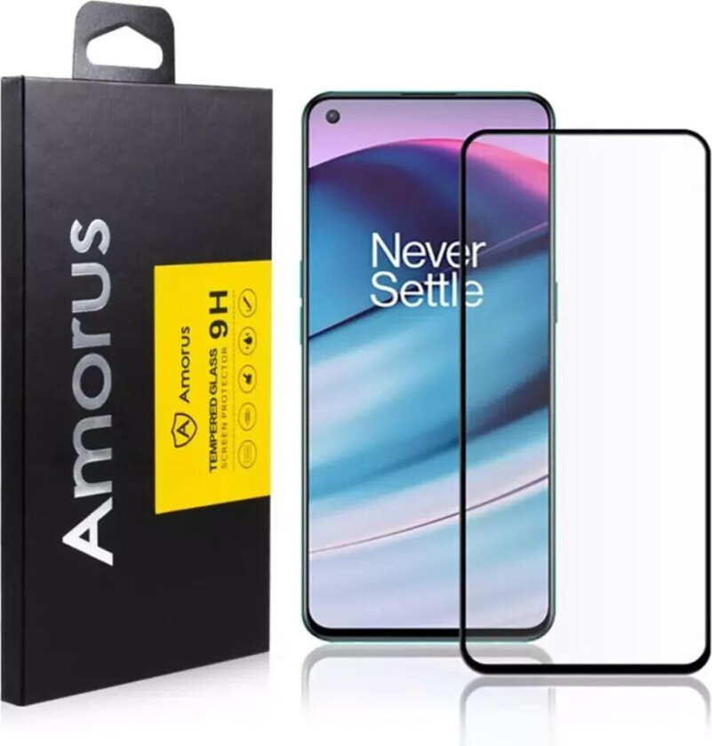 AMORUS OnePlus Nord CE (5G) Skjermbeskytter - Herdet glass - Full Fit - Svart