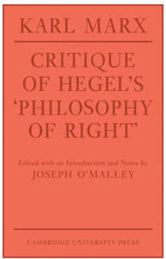 Critique of Hegel's 'Philosophy Of Right'