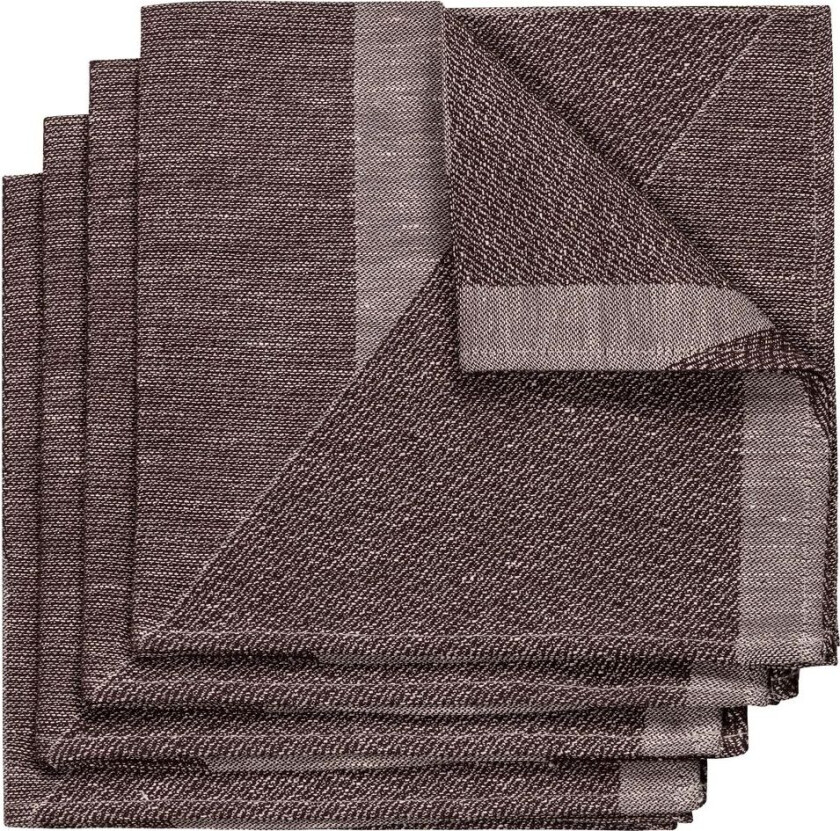 Metric serviett 47 x 47 cm 4-pakning Brun-hvit