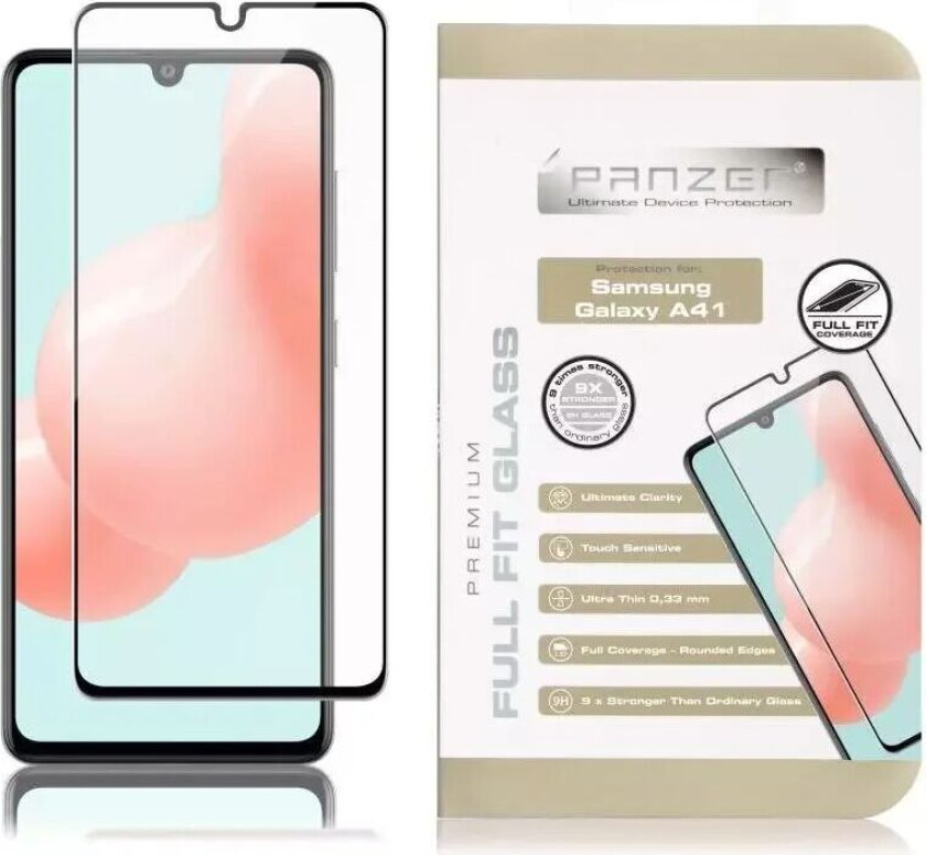 PANZER Samsung Galaxy A41 Panzer Premium Full-Fit Glass - Svart Kant