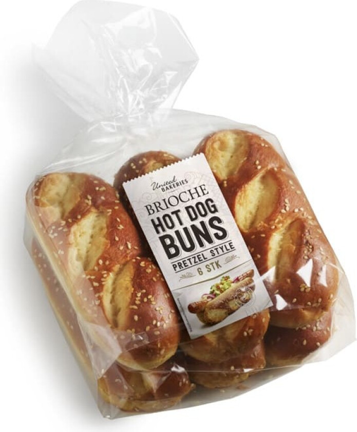 Pølsebrød Brioche Pretzel 6stk 400g
