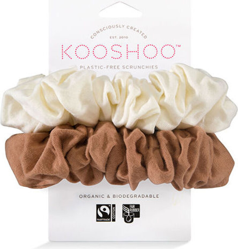 Kooshoo Hår Scrunchie Cappuccino Plastikfri 2 Stk - 1 Pakker