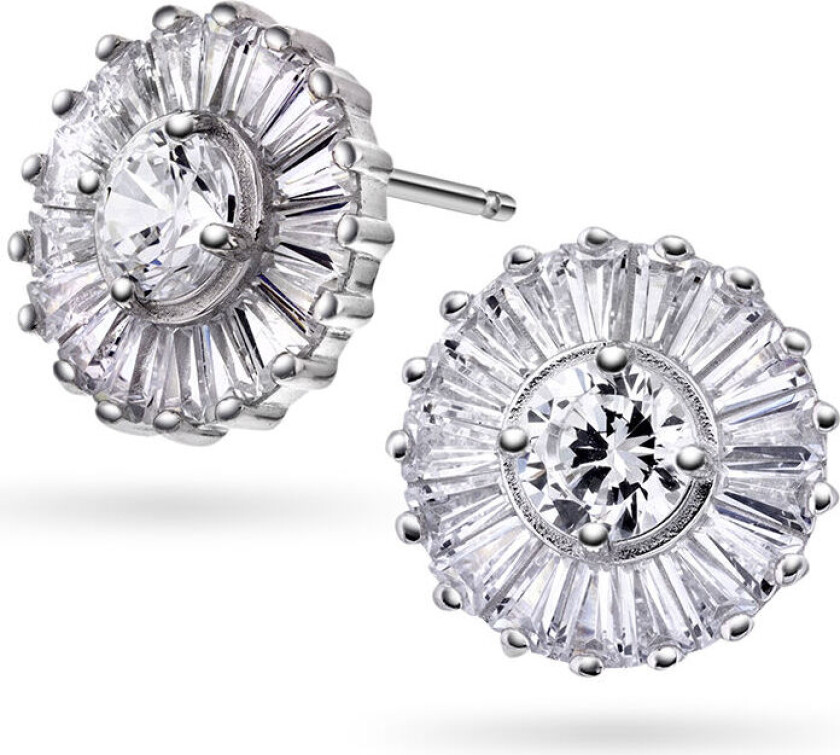 , Øredobber i 925 rhodinert sølv med zirkonia