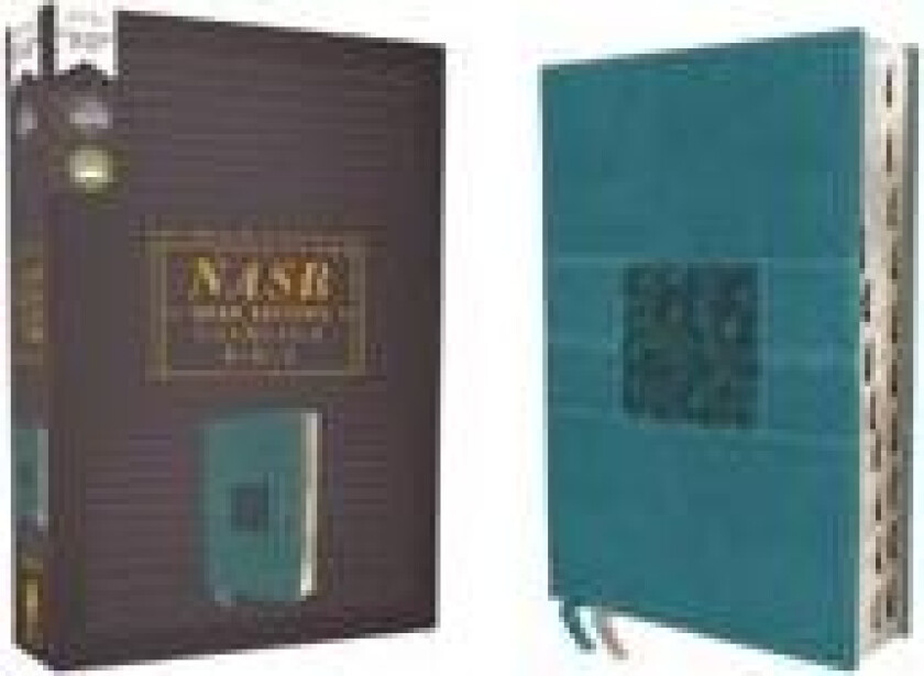 NASB, Thinline Bible, Leathersoft, Teal, Red Letter, 2020 Text, Thumb Indexed, Comfort Print
