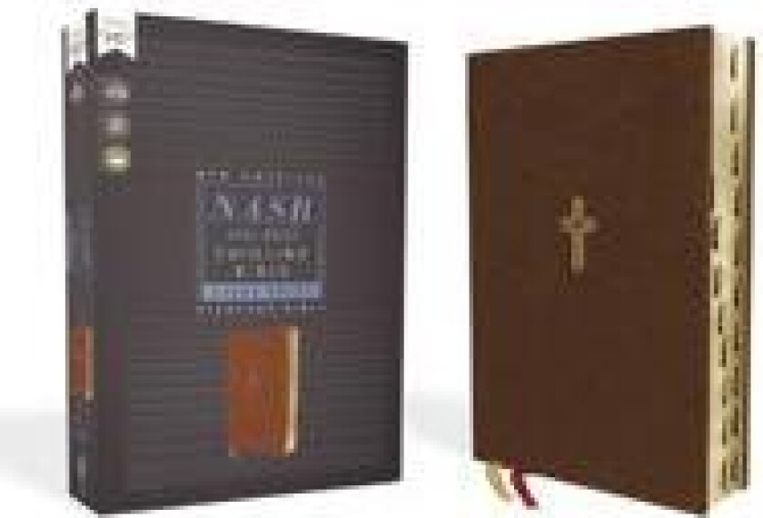 NASB, Thinline Bible, Large Print, Leathersoft, Brown, Red Letter, 1995 Text, Thumb Indexed, Comfort Print