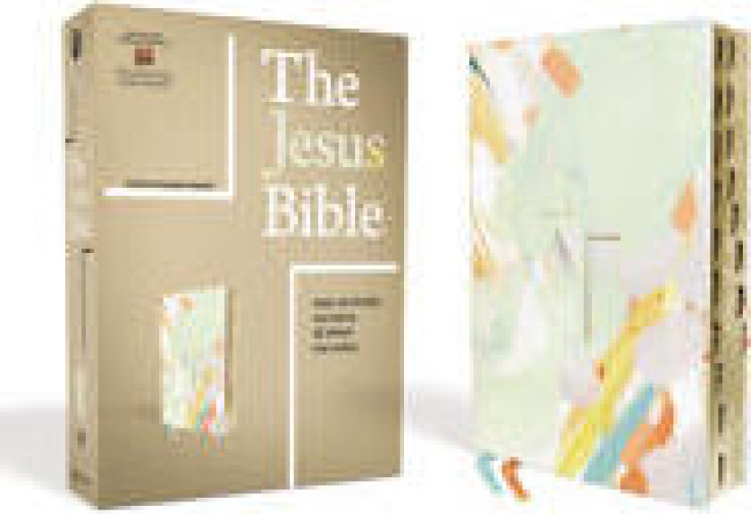 The Jesus Bible Artist Edition, ESV, (With Thumb Tabs to Help Locate the Books of the Bible), Leathersoft, Multi-color/Teal, Thumb Indexed