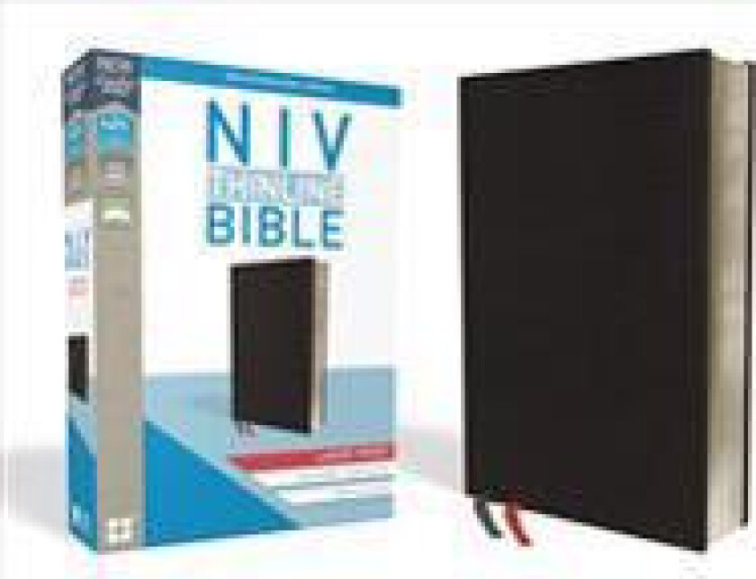 NIV, Thinline Bible, Large Print, Bonded Leather, Black, Indexed, Red Letter Edition