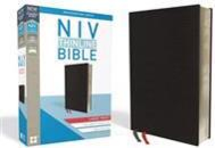 NIV, Thinline Bible, Large Print, Bonded Leather, Black, Red Letter Edition