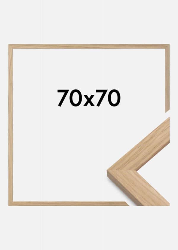 Ramme Oak Wood Akrylglass 70x70 Cm