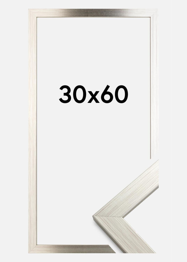 Ramme Silver Wood Akrylglass 30x60 Cm