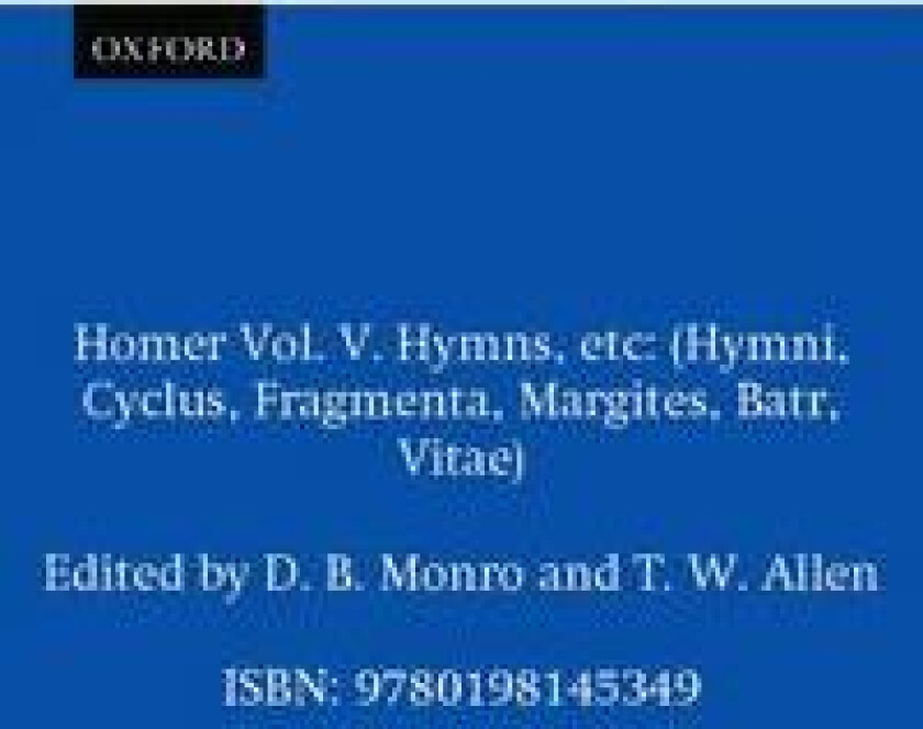 Homer Vol. V. Hymns, etc