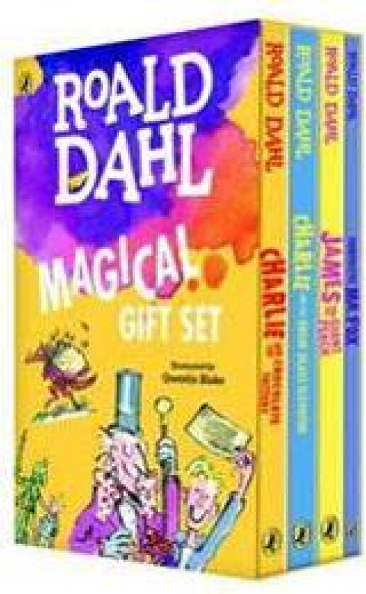Roald Dahl Magical Gift Boxed Set (4 Books): Charlie and the Chocolate Factory, James and the Giant Peach, Fantastic Mr. Fox, Charlie and the Great Gl