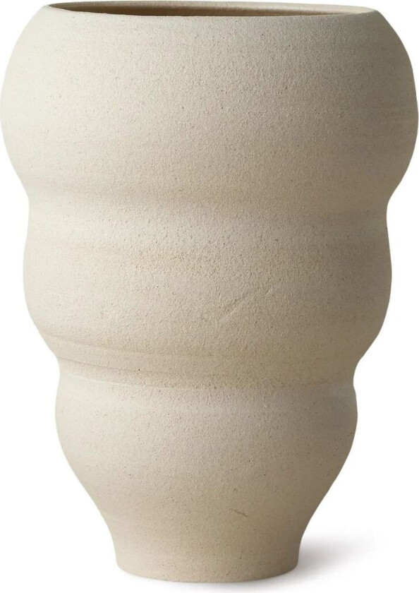 Ro Collection Hand turned vase no. 60 Curved Vanilla